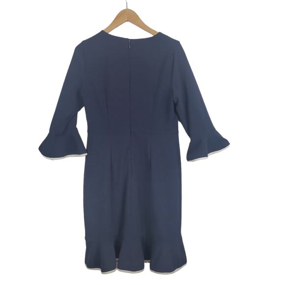 Nanette Lepore Navy Blue 1/2 Sleeve Dress Size 10 - Picture 3 of 8